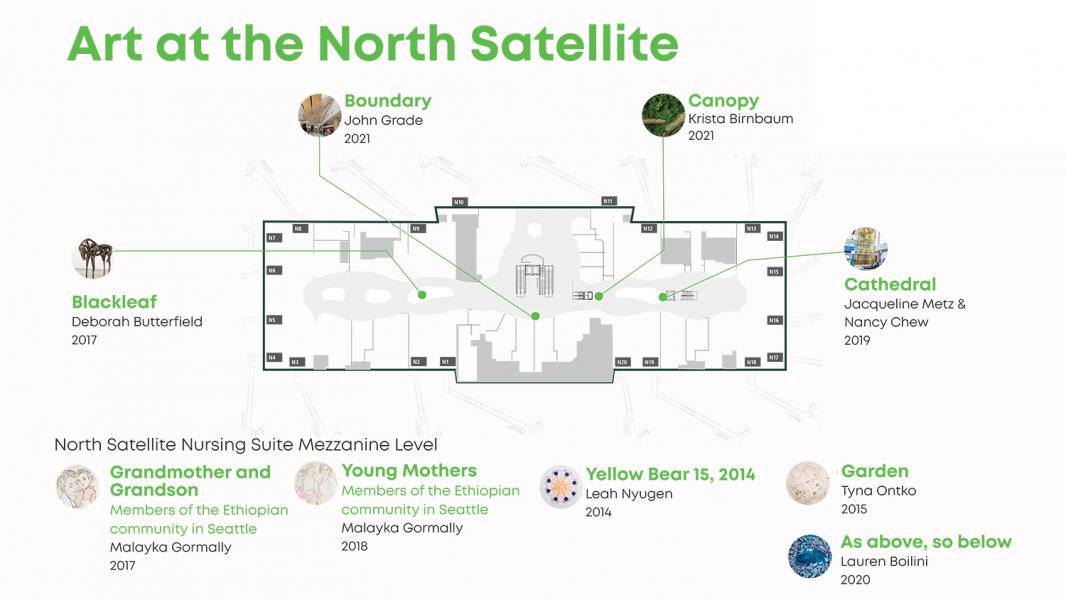 Map of art in the North Satellite SEA Airport