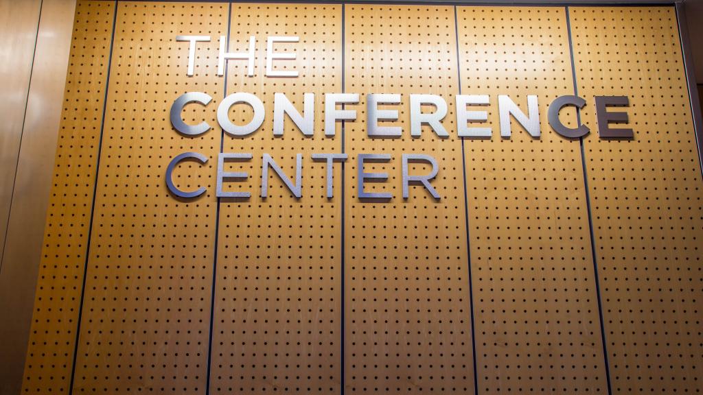View of The Conference Center Signage from the hallway